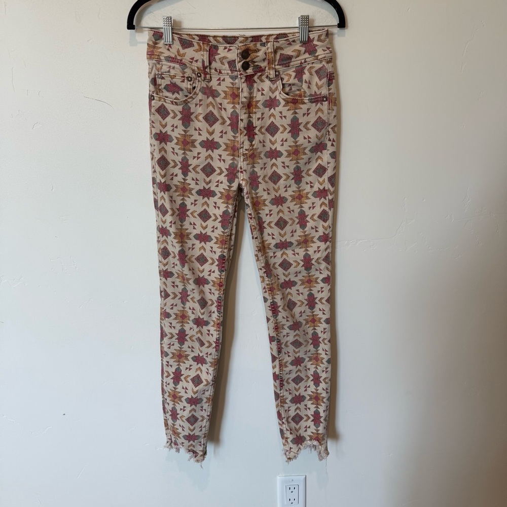 We The Free We The Wild Child Printed Skinny Women's Jeans Size 27 Boho Aztec